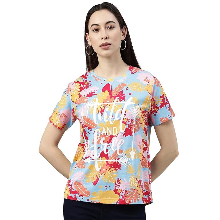 JUNEBERRY-Cotton-Half-Sleeve-Printed T Shirt