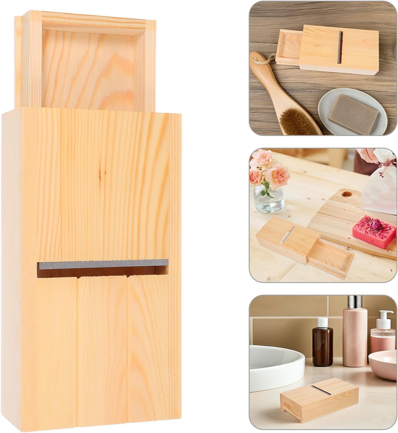 NUOBESTY Wooden Soap Beveler Planer Featuring Smoothing and Organization Functions with Drawer Style Structure Shaving Trimming Tool for Soap Crafting and Candle Making