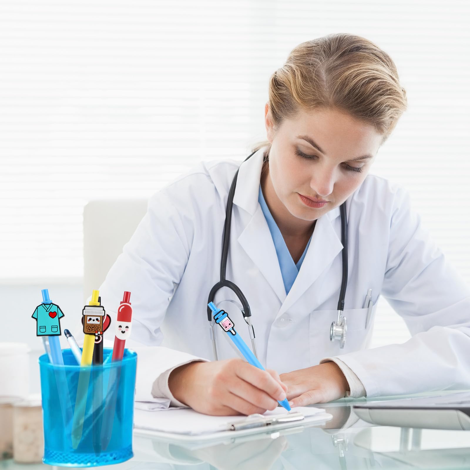 12 sztuk Piękne długopisy dla pielęgniarek, zabawne czarne tusze, długopisy, akcesoria dla pielęgniarek, długopisy z rysunkami pielęgniarek, długopisy dla pielęgniarek, lekarzy, medyczne