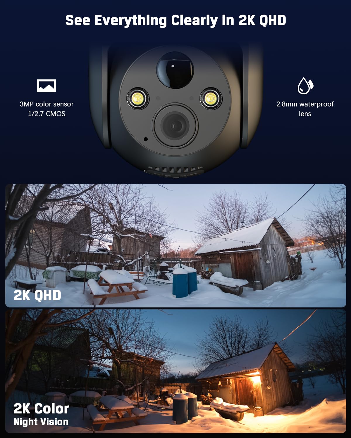COCOCAM Cámara de seguridad 4G LTE sin WiFi, 2K Solar Outdoor Wireless, detección humana PIR, reconocimiento AI, 355° P 90°T, batería de 10000 mAh, tarjeta SIM incluida, nube, compatible con Alexa