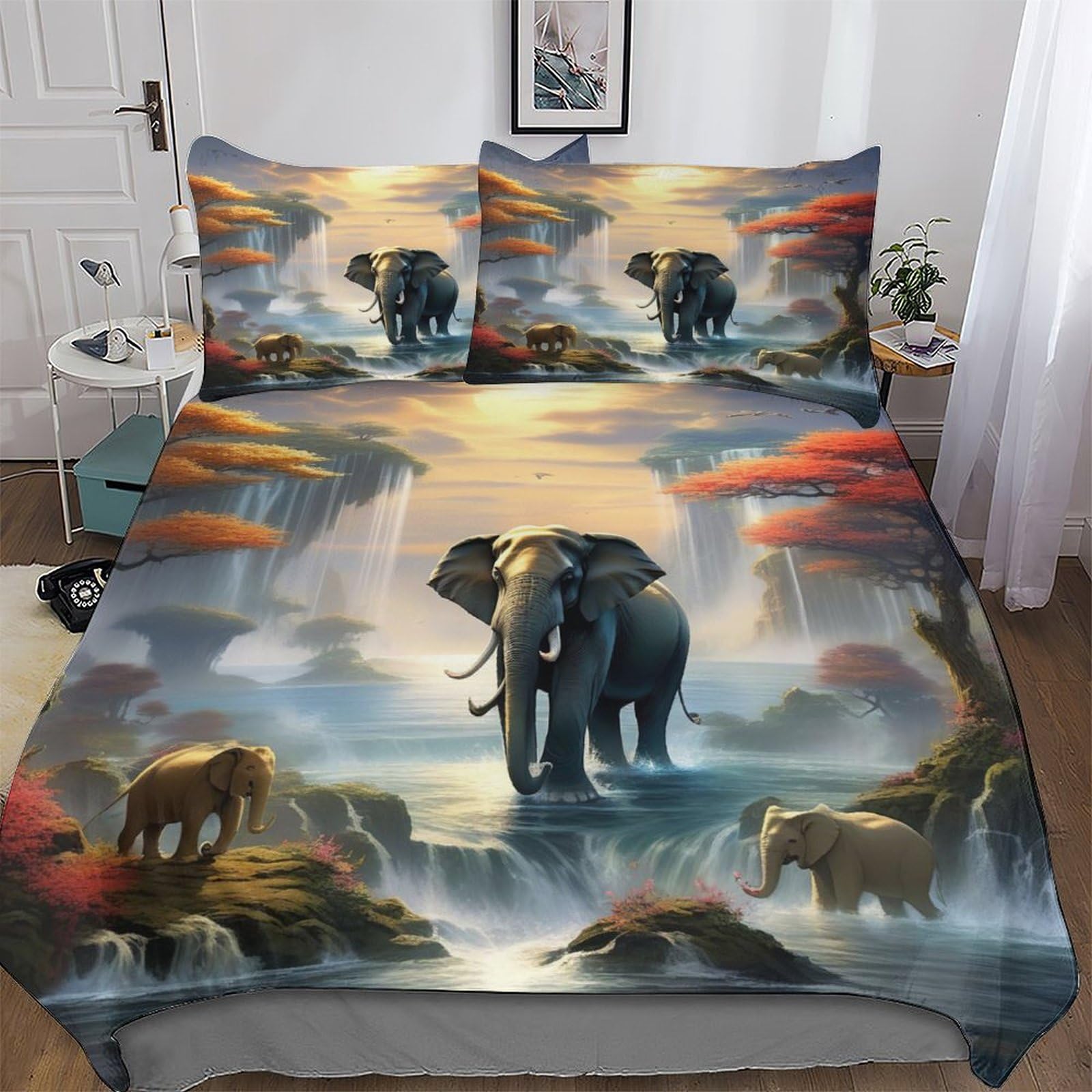Housse de couette éléphant pour une ambiance de jungle sereine dans la chambre des enfants
