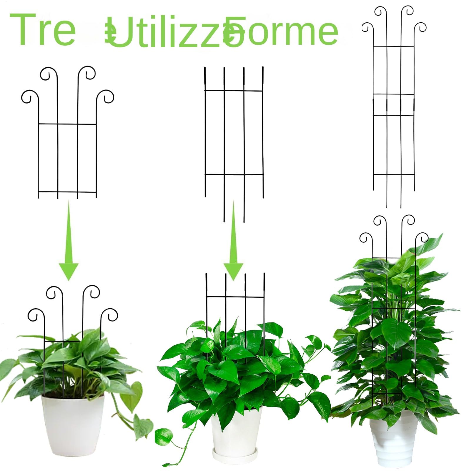 Traliccio Da Giardino Per Piante Rampicanti 4 Pezzi Da 81 Cm In Metallo