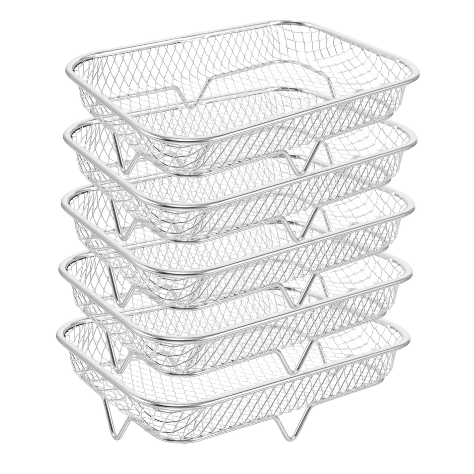 Gatuida 5 Pezzi Raffreddamento e Cottura in Acciaio Inossidabile Supporti per Friggitrice ad Aria con Design Rete per Circolazione Aria e Presentazione Elegante in Cucina