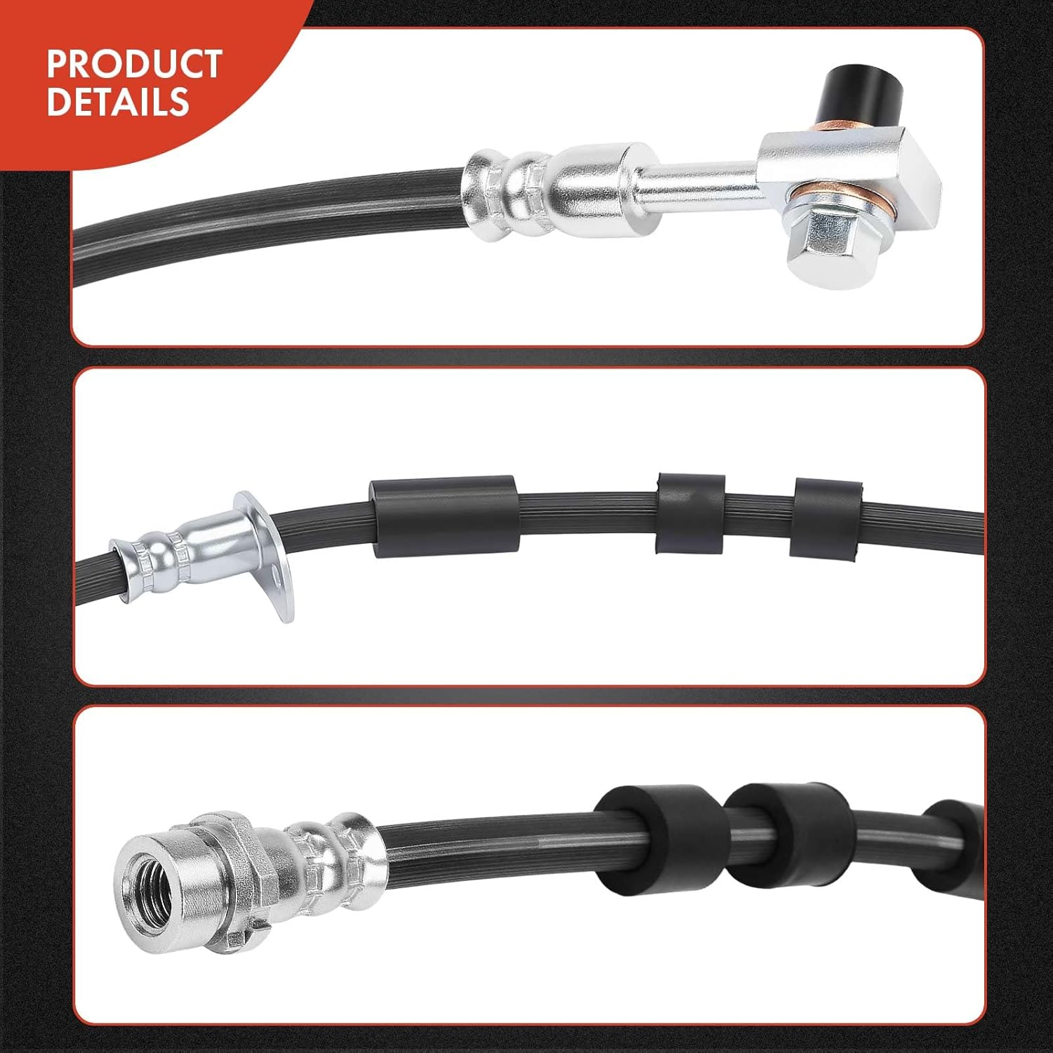 A-Premium Front Driver and Passenger Side Brake Hydraulic Hose Compatible with Ford & Lincoln Models - Escape Corsair 2020-2025, Pack of 2