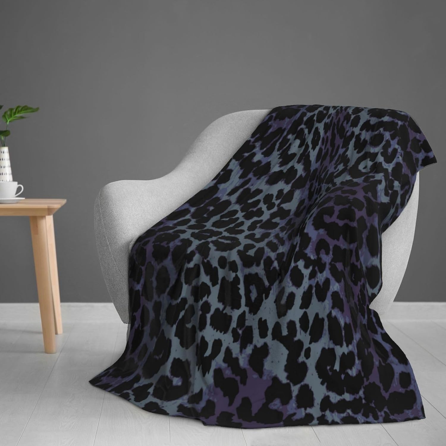 Leopard Animal Skin Bed Blanket Ultra Soft Black Cheetah Print Throw Blanket All Season Warm Light Weight Cozy Plush Blankets for Home Bedroom Sofa Chair Travel, 60"X50" - Image 8