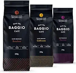 Café Em Pó Baggio - 3 Pacotes - 750g - Café Gourmet Arábica Moído