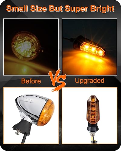Miniatura 4 de QUASCO Señales de giro universales para motocicleta, luz LED intermitente delantera y trasera, mini intermitentes ámbar, para motocicleta, scooter,