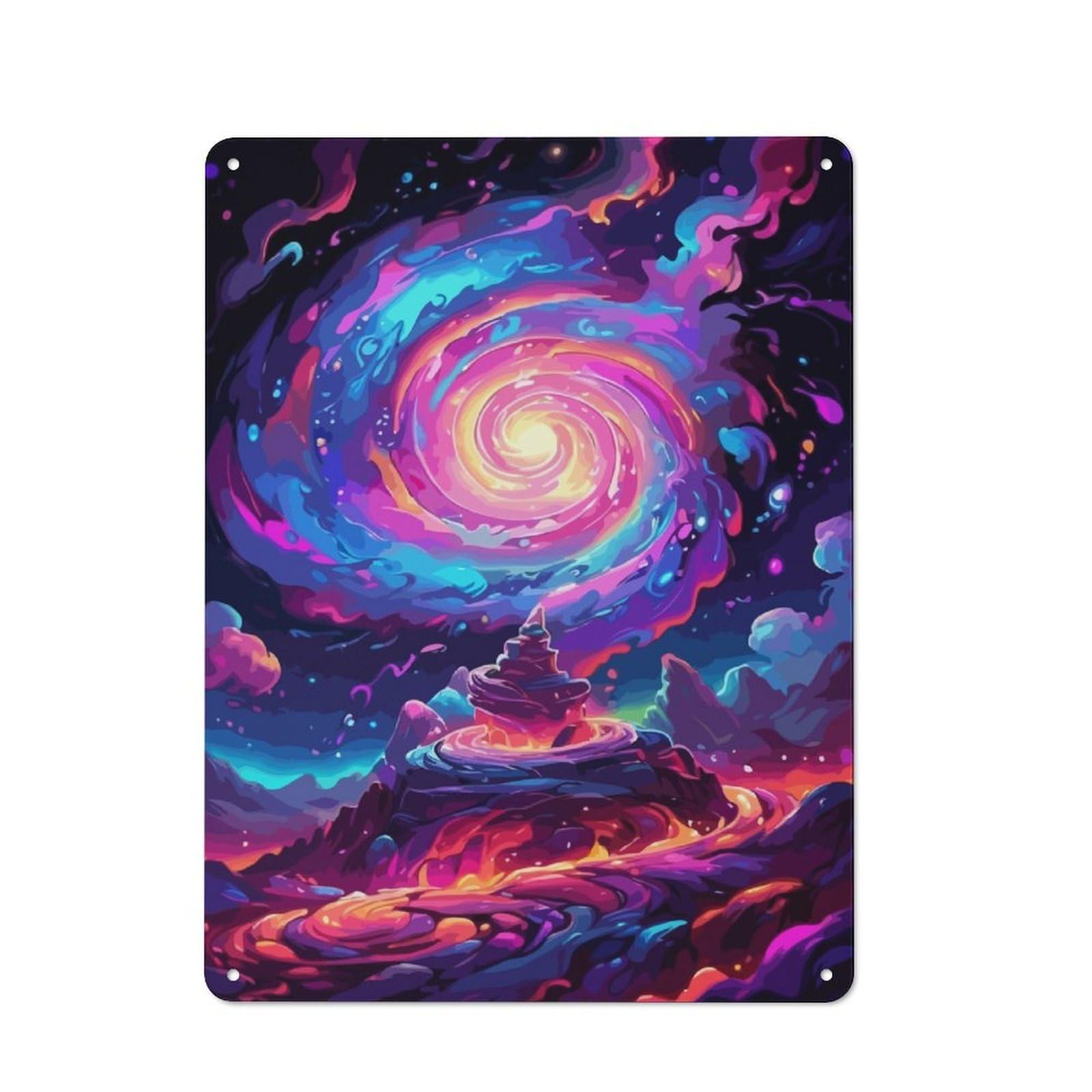 Industrial Swirling Galaxy Industrial Metal Sign 40x30cm, Industrial Wall Decor for Workspace, Cafe, Hallway Or Garage