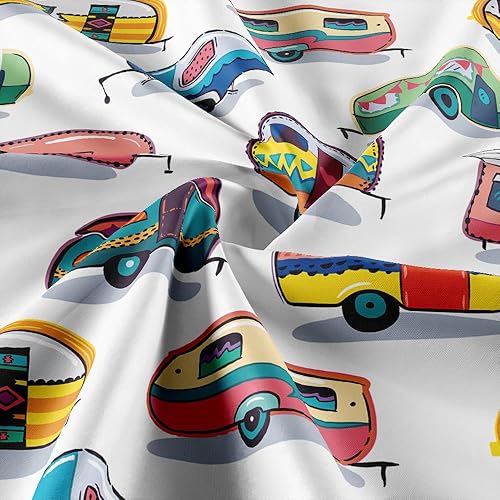 Miniatura 5 de JAWO Cortina de ducha para autocaravana, remolque, campamento, baño, retro, caravana divertida, campamento, juego de cortina de ducha con ganchos