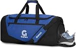Gonex Gym Duffel Bag 60L with Shoe Compartment Wet Pocket, Large Capacity Sports Duffle Bag for Men Women, Workout & Travel Bag with Multiple Pockets, Black, Medium