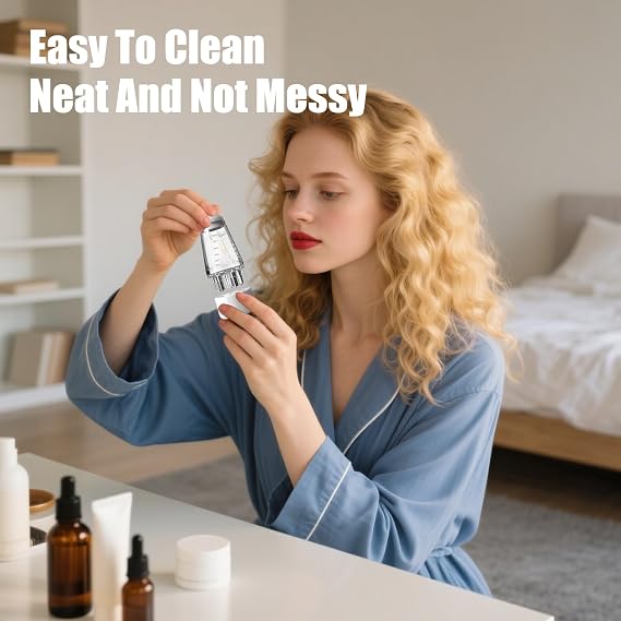 Hair Oil Applicator and Scalp Massager, 2PCS Scalp Massage Comb with Roller Ball, Home Salon Hair Care Tool with Graduated Scale, Twist-On Top Tip Cap