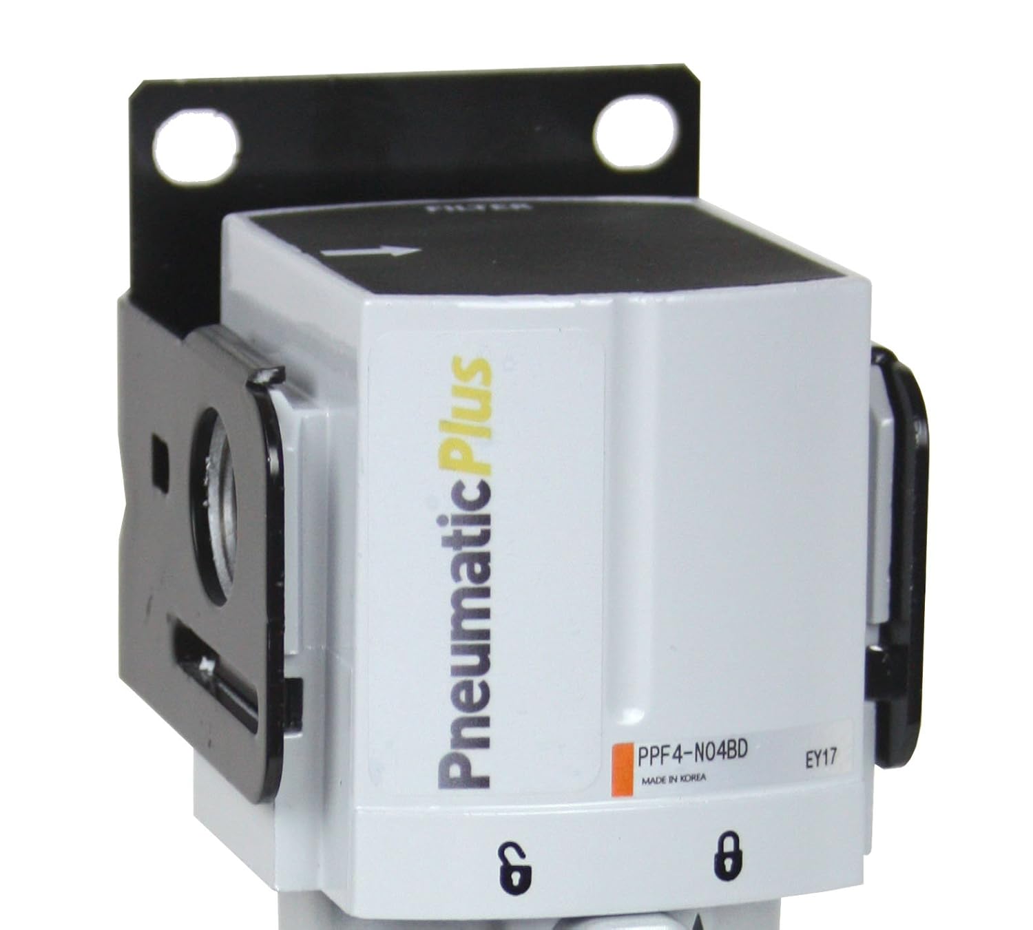 PneumaticPlus PPF3-N02B Compressed Air Particulate Filter, 1/4" NPT (High Flow), 5 Micron, Poly Bowl, Manual Drain, Bracket - Image 3