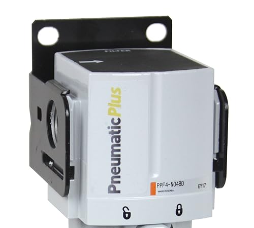 Miniatura 3 de PneumaticPlus PPF3-N02B Filtro de partículas de aire comprimido NPT de 14 pulgadas alto caudal 5 micras cuenco de polietileno drenaje manual soporte