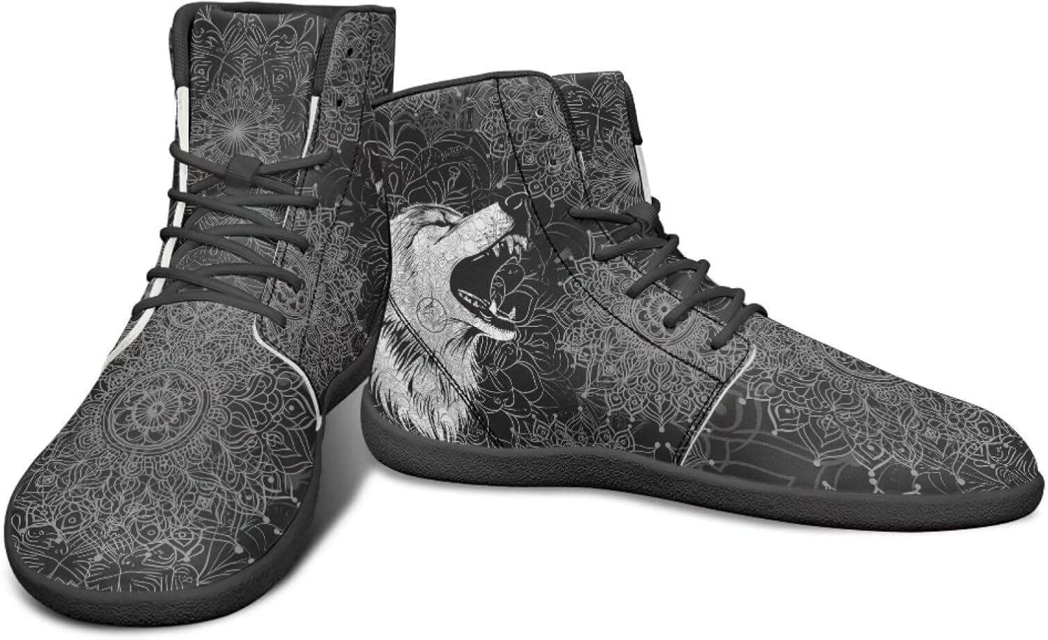 Binienty Wide Box Barefoot Shoes Men Women Wolf High Top Minimalist Ankle Boots Anti Skid Zero Drop Sole