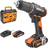 WORX 20V Cordless Drill Driver, Max 45 Nm, 2-Speed, LED, 13mm Keyless Chuck, 201 Clutch Position WX108