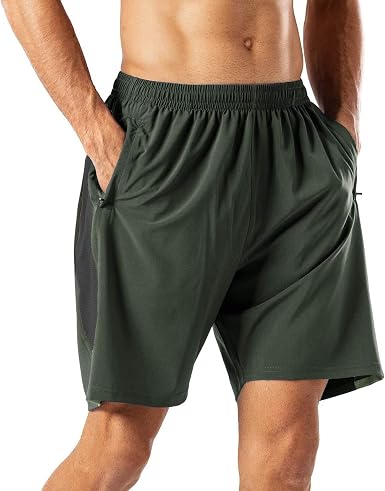Amazon.com: Pantalones cortos deportivos de moda para hombre, de secado  rápido, con bolsillo con cremallera, para fitness, deportes, correr, pantalones  cortos casuales : Ropa, Zapatos y Joyería