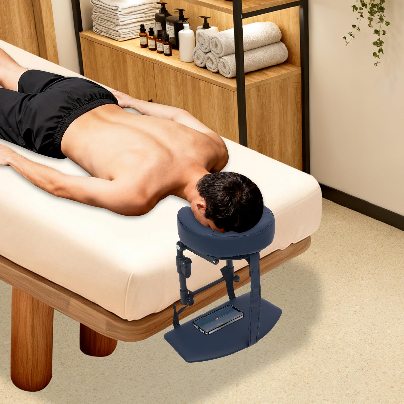 Poggiatesta da massaggio regolabile, lettino da massaggio per il viso, cuscino regolabile in altezza 14-45 cm, culla viso con piattaforma cuscino a forma di U, per poltrona da massaggio e letto spa