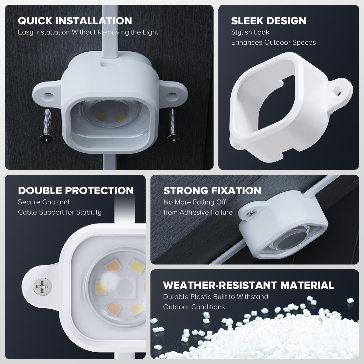 100Pcs Light Clips for Govee H706, Mounting Brackets Compatible with Govee Pro Permanent Outdoor Lights Extension, 200pcs Screws Secure Installation