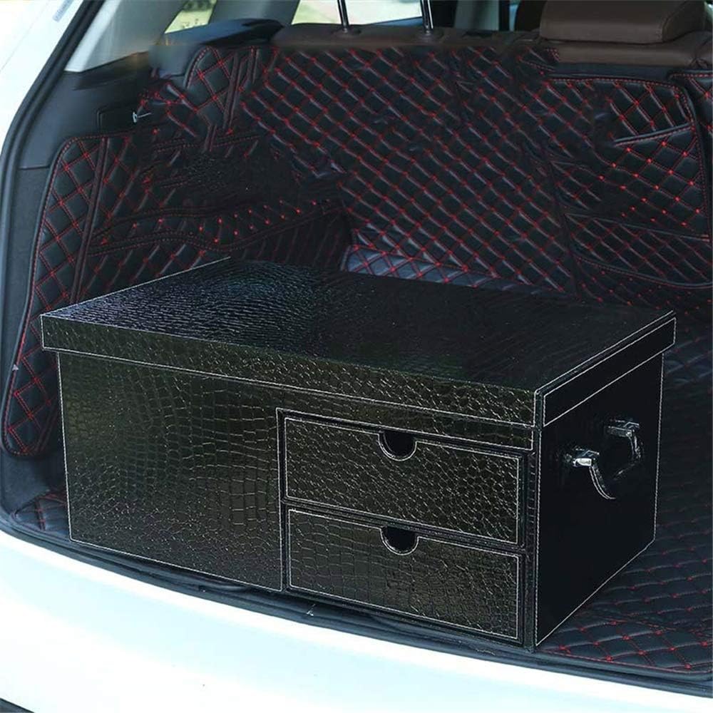 最大53 オフ 車のトランク収納袋 車の収納ボックストランク収納袋puレザーポータブルカーゴコンテナカートラックブラック 食料品の運搬と保管に最適 Color Black Size 64x37 5x29cm Cougaropen Com