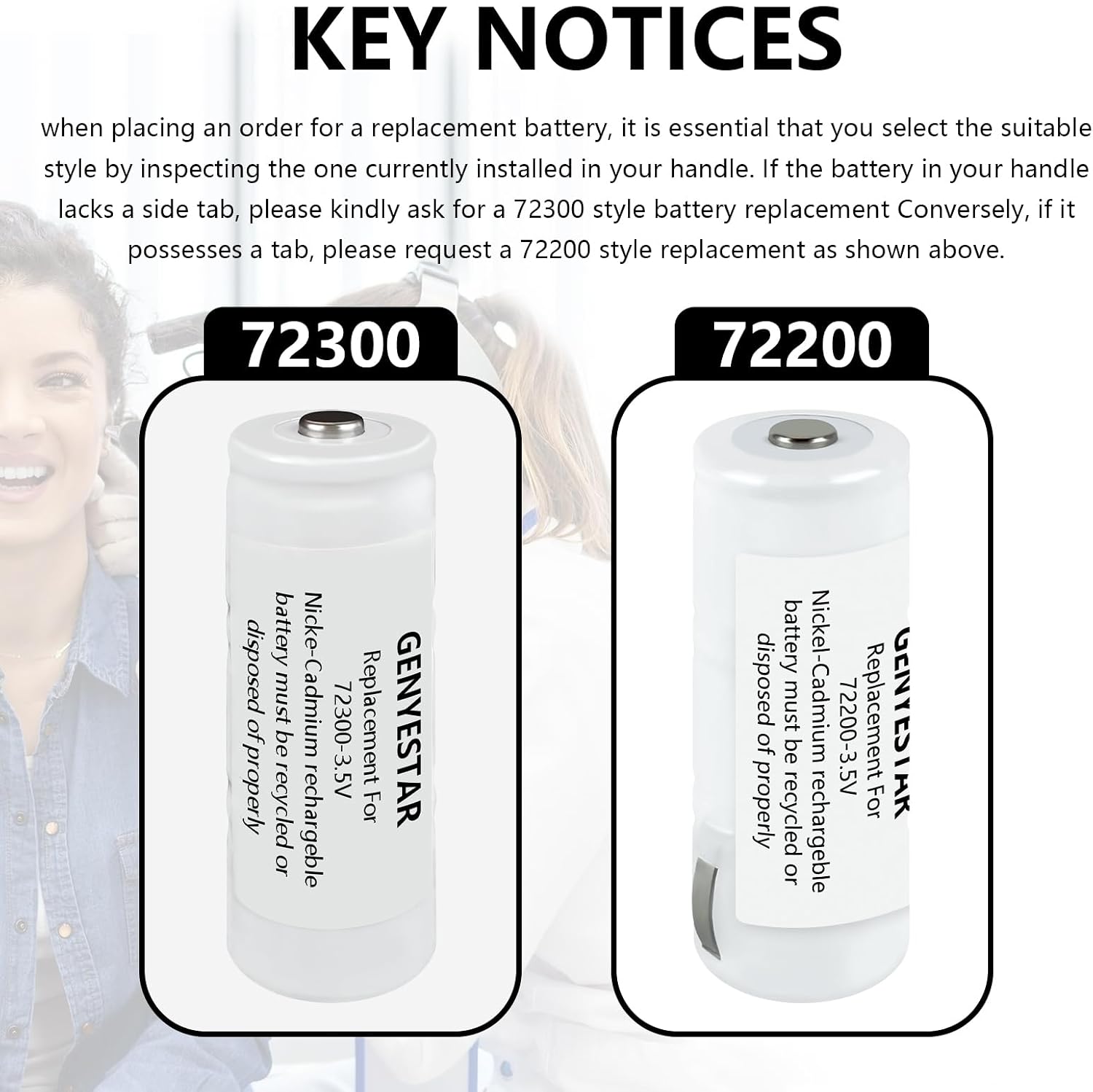 Replacement Otoscope Battery for Welch Allyn 72300 23300 1300 mAh Rechargeable Battery Pack