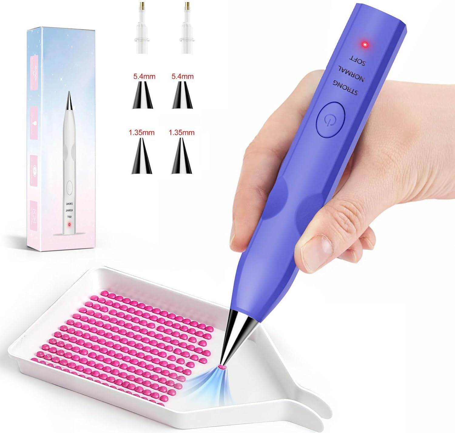 Vacuum Gemstones Applicator with 4 Tips Motor ABS Handle for Crafting Rhinestones Crafting Tool