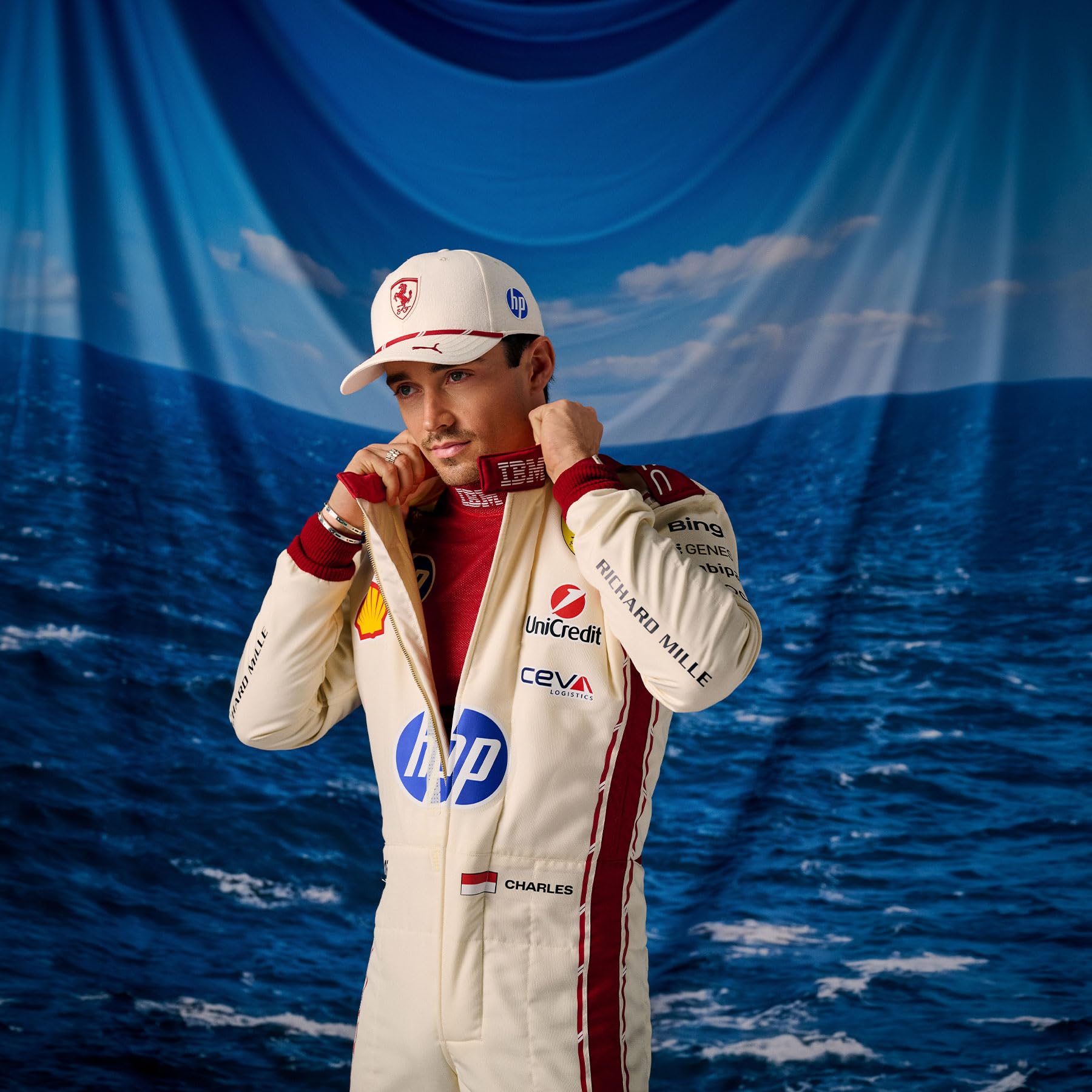 PUMA Scuderia Ferrari F1 Cappellino Special Edition Monaco GP 2026 Charles Leclerc - off White - Taglia Unica