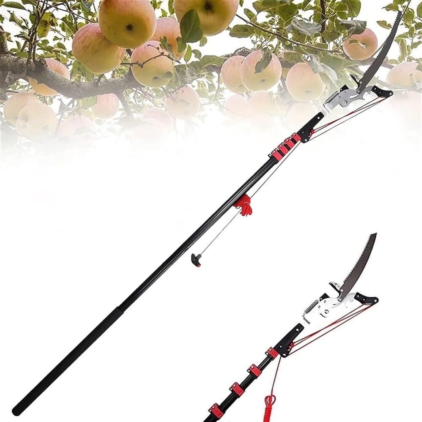 Ręczne piły na tyczce, rozsuwana piła na tyczce, teleskopowa piła na tyczce, piła do gałęzi, piła na tyczce o dużym zasięgu (rozmiar: 18FT)