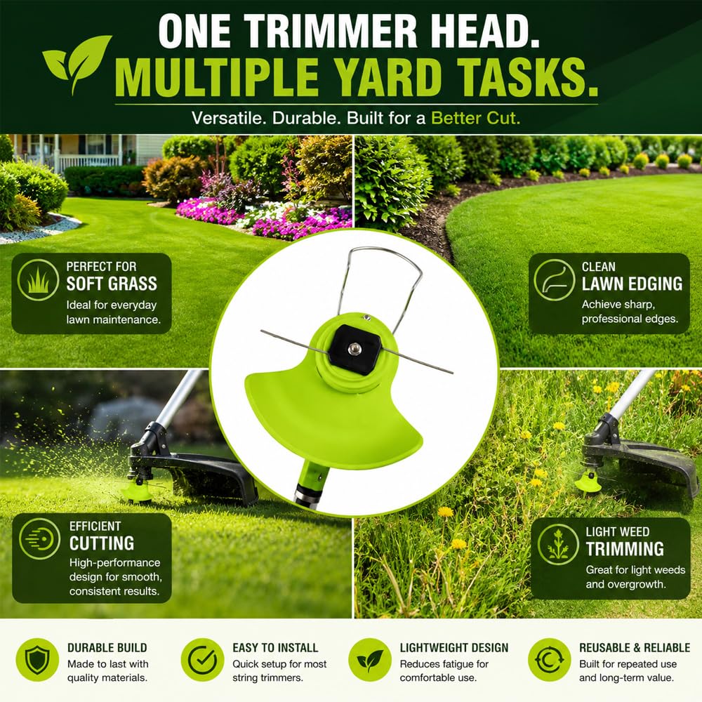 20 Testina di Ricambio per Decespugliatore per VOERJIA 09 2026,150 mm Accessori per Attrezzi da Giardino per Rifinitura Giardini, Prati eColture