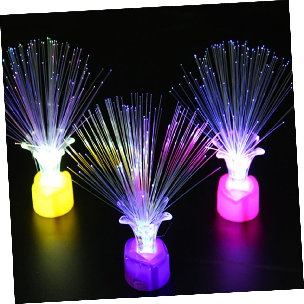 Veemoon Led Flower Fiber Optic Light 20 Pcs Bulk for Wedding Banquet Night Light Home Party Decorations Random