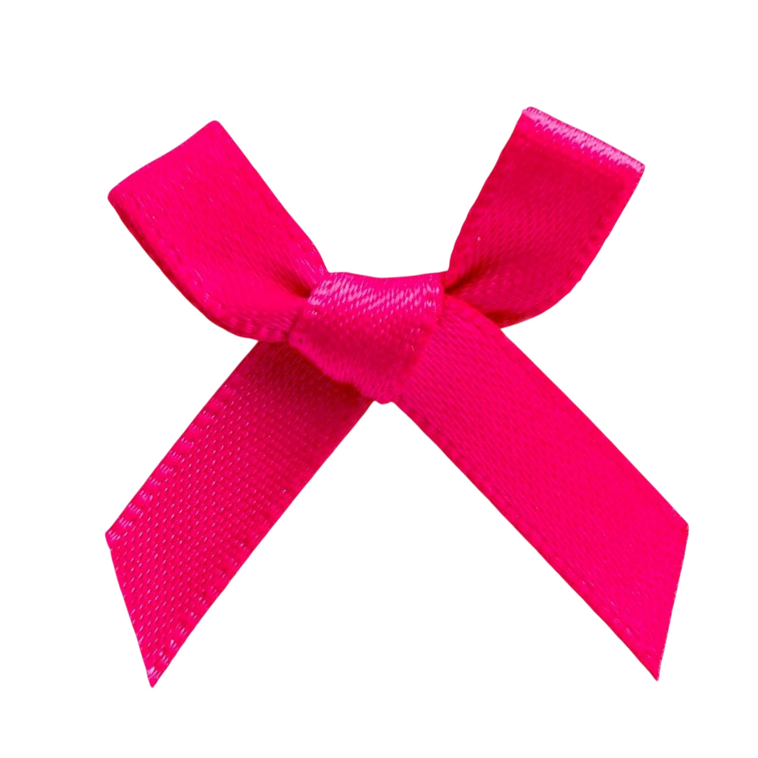 Italian Options Mini Satin Ribbon Bows, Small Bow Decorations for Crafts, Gifts, Hampers, Hair Bow, Wedding Stationery, Floristry, Christmas, Cakes, Crafting, Cerise, 100 Pack, 3 cm