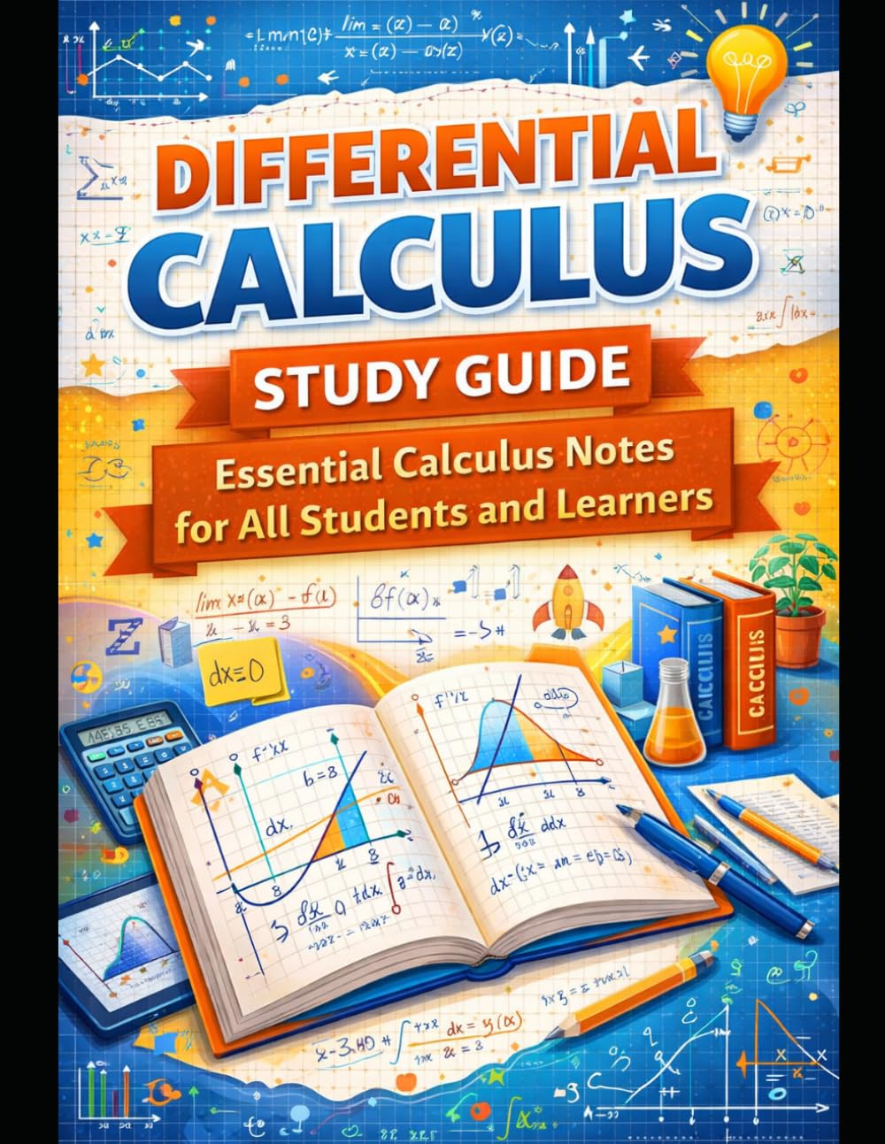 Differential Calculus Study Guide: Derivatives, Limits, Optimization, and Curve Sketching with Step-by-Step Examples and Practice Problems – Essential Calculus Notes for College, AP, and Self-Learners