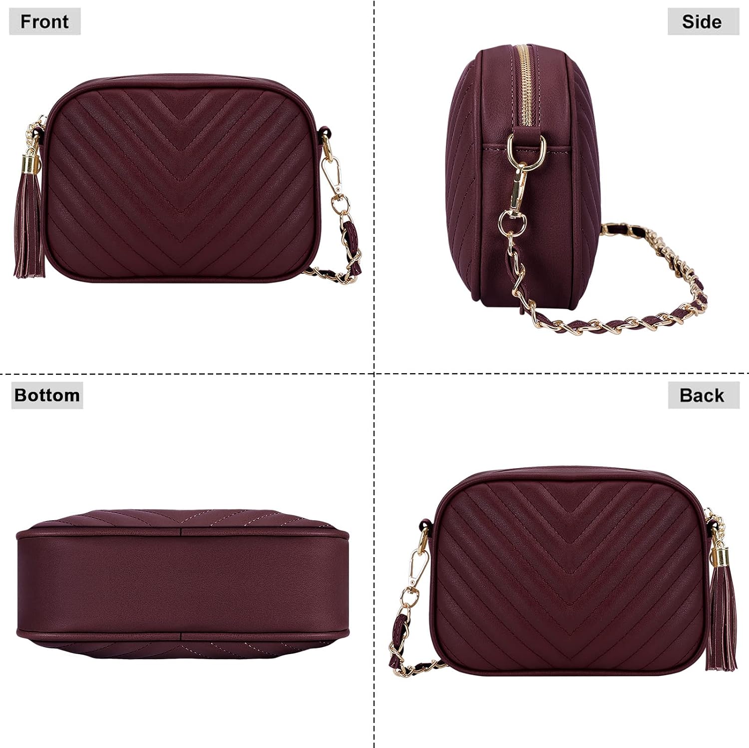Small Crossbody Purses for Women Quilted Crossbody Shoulder Handbags Trendy Clutch Purse Camera Bag