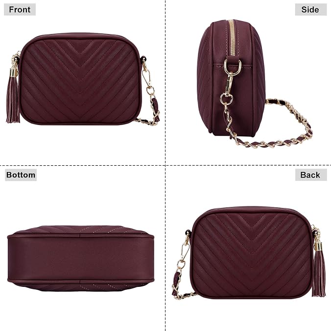 Small Crossbody Purses for Women Quilted Crossbody Shoulder Handbags Trendy Clutch Purse Camera Bag