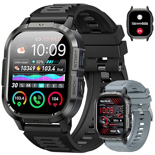 Smart Watch for Men Fitness Tracker: Make/Answer Call Military Smart