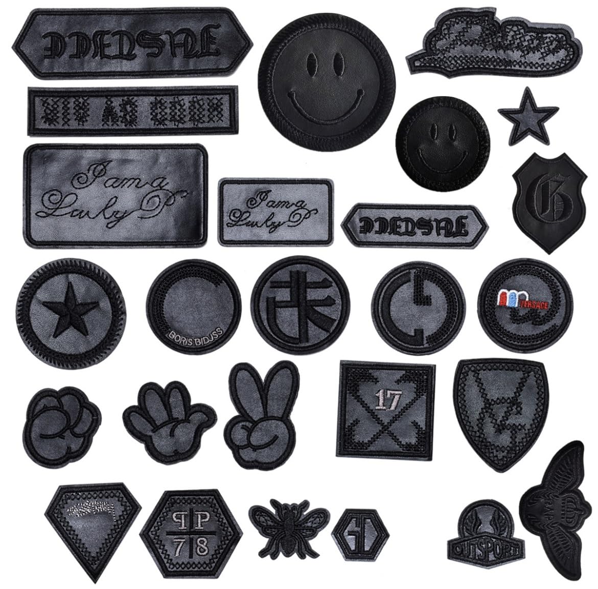 Réparer un trou facilement avec ce lot de 26 patchs brodés étoiles et diamants noirs