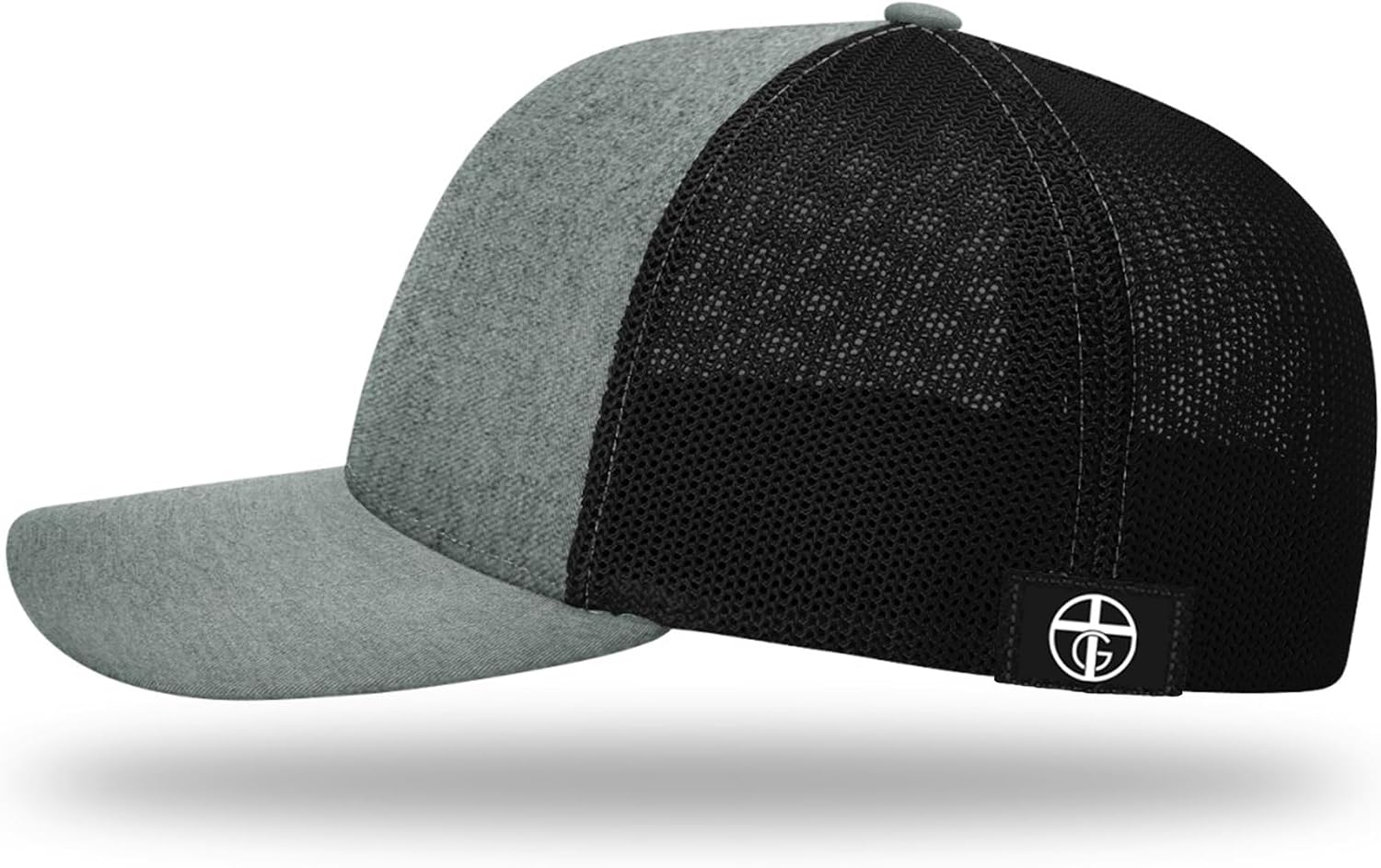 Our True God Christian Hat Nail Cross Left Trucker R Flex - Fitted Cotton Trucker Hat - Breathable Mesh Side for Casual Wear