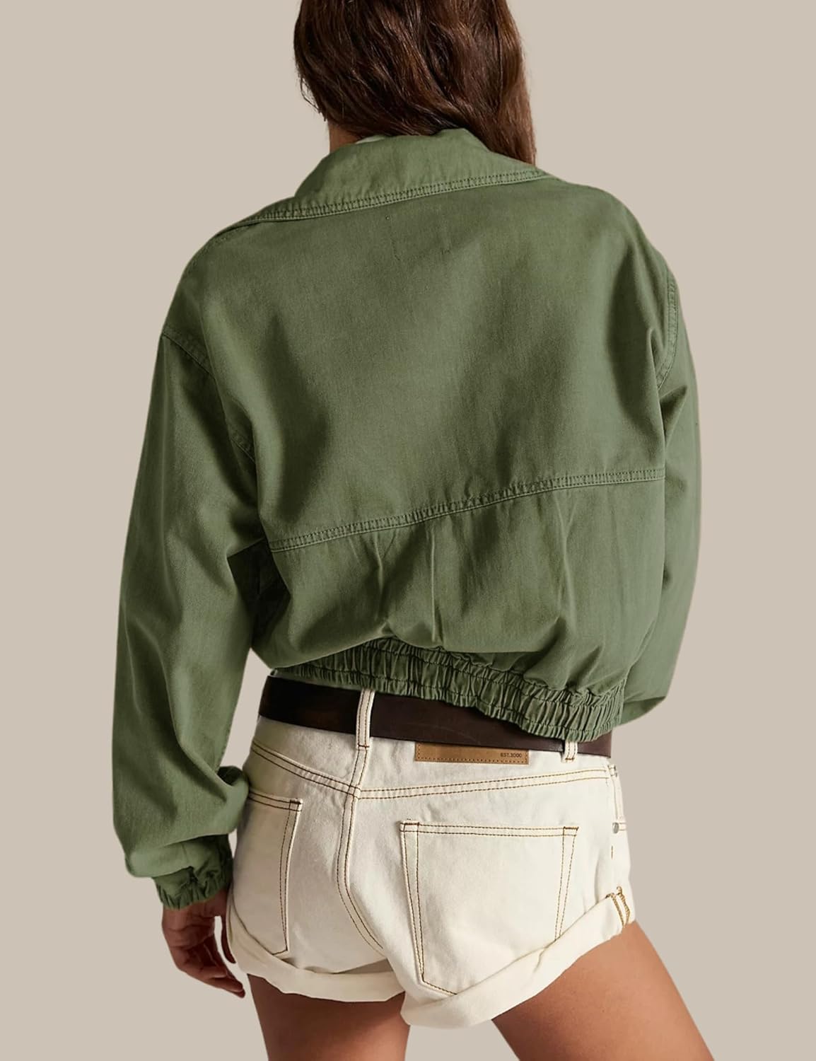 InterNos Women's Cropped Track Jacket Long Sleeve Zip Up Retro Jacket Lightweight Outerwear with Pockets - Image 2