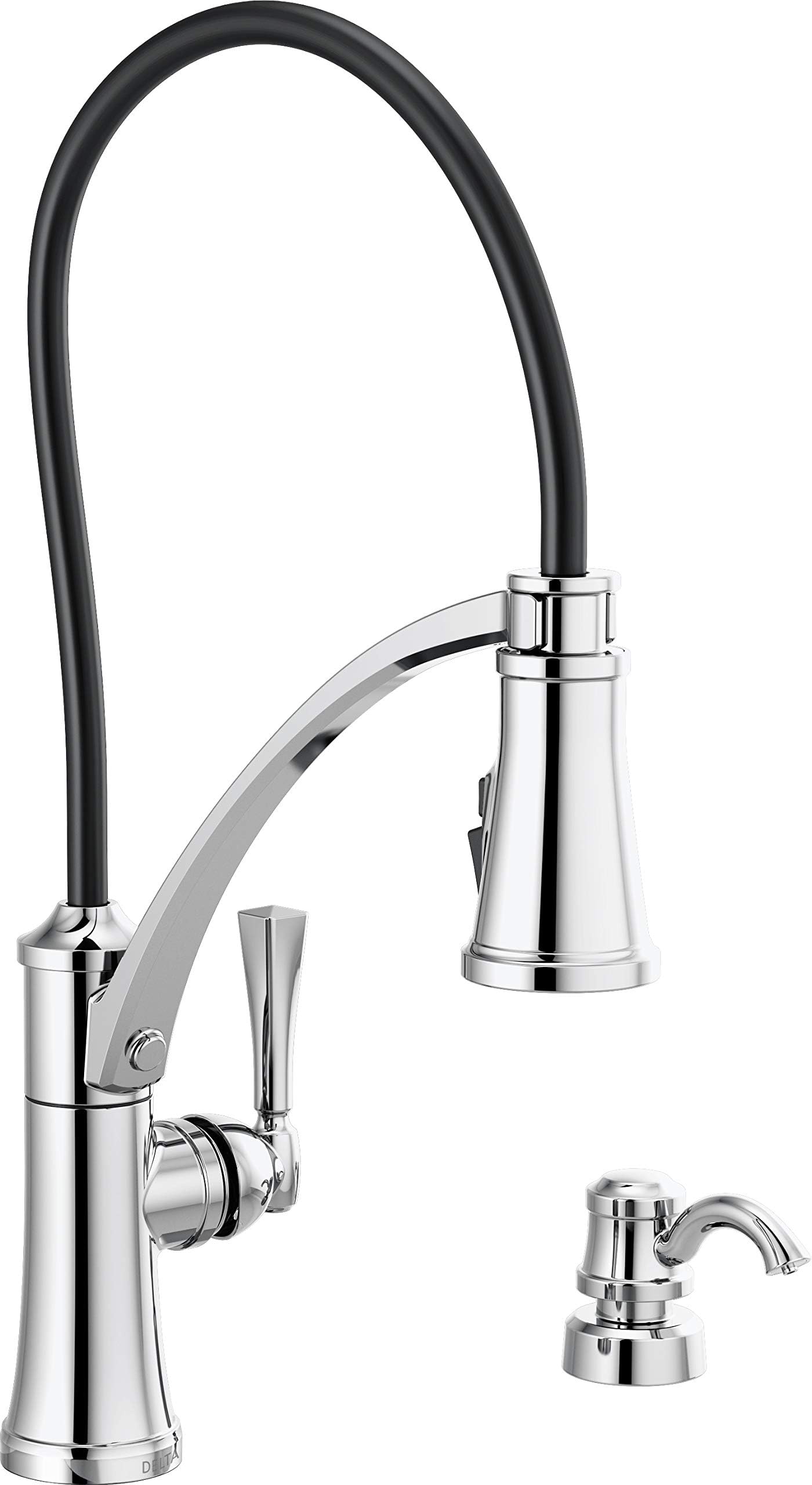 Delta Faucet 16932SDDST Single Handle PullOut Kitchen Faucet with Soap Dispenser, Chrome