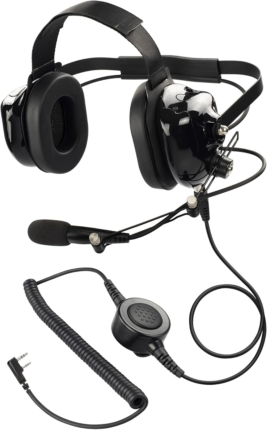 BHDH50PTT-BK-K2 Noise Cancelling Headset Compatible with BaoFeng BTECH UV-5R UV-5RA UV-5RE UV-5R3 BF-F8HP UV-82HP Kenwood 2-PIN 2 Pin Radios NX-1200 NX-1300 NX-P1200 NX-P1300 NX-3220 NX-3320