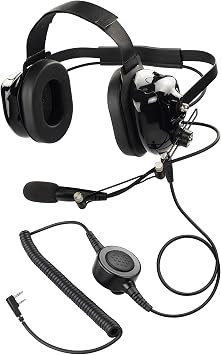 BHDH50PTT-BK-K2 Noise Cancelling Headset Compatible with BaoFeng BTECH UV-5R UV-5RA UV-5RE UV-5R3 BF-F8HP UV-82HP Kenwood 2-PIN 2 Pin Radios NX-1200 NX-1300 NX-P1200 NX-P1300 NX-3220 NX-3320