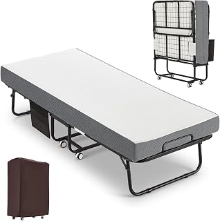 Klappbett 191x79cm, Gästebett Klappbar mit Matratze ca.13cm Dicker