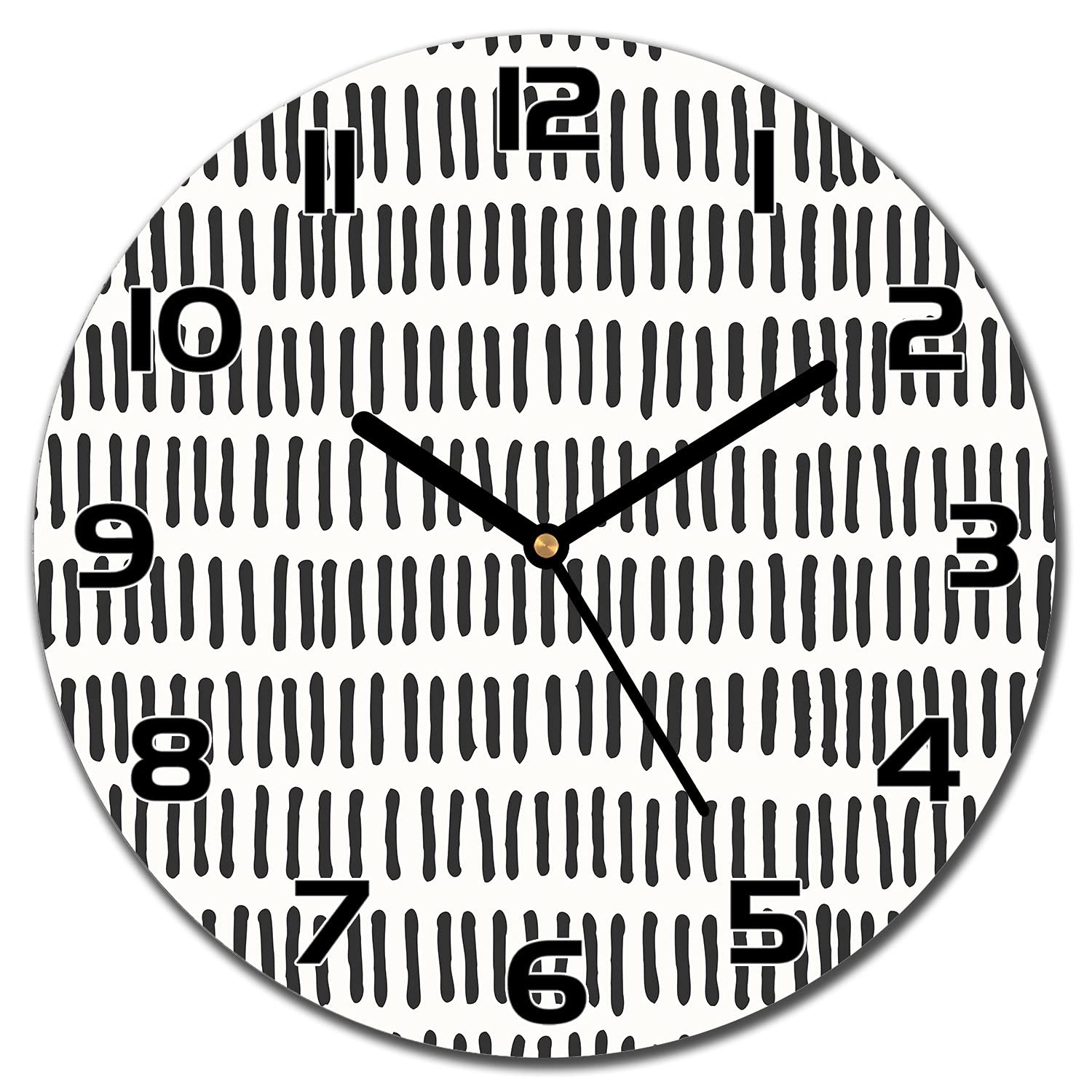 Horloge en verre haut de gamme 30cm au design lignes abstraites épurées