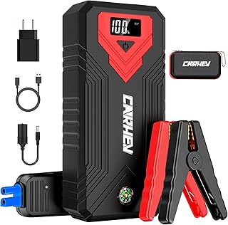CARHEV Jump Starter, 3000A Peak 24000mAh Car Battery Jump Starter (up to 8.0L Gas and 8.0L Diesel Engine), 12V Jump Starter Battery Pack, Portable Jump Starter with LED Light and USB QC 3.0