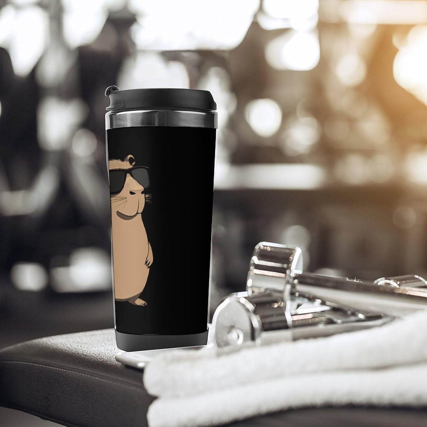 Capybara with Glasses Insulated Stainless Steel Travel Mug Reusable Coffee Tumbler Gifts for Women Men
