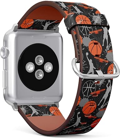 Amazon.com: (patrón de salpicaduras de pintura de baloncesto) Correa de  cuero con estampado para Apple Watch Series 4/3/2/1 generación, reemplazo  para iWatch 1.654 in / 1.732 in : Celulares y Accesorios