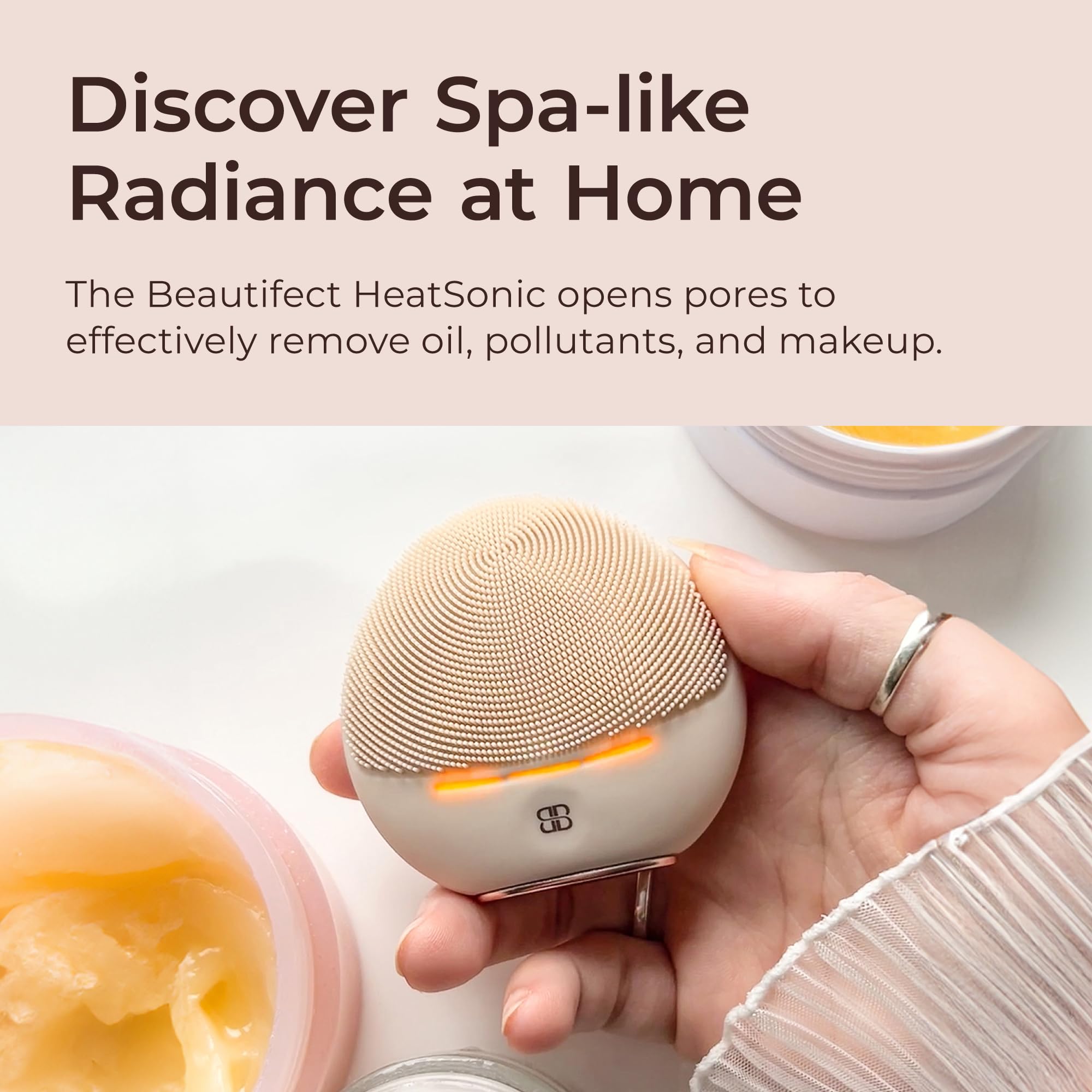 Beautifect HeatSonic Face Scrubber, Advanced Thermal Cleansing at 42°C with Customizable Skincare Modes - Image 2