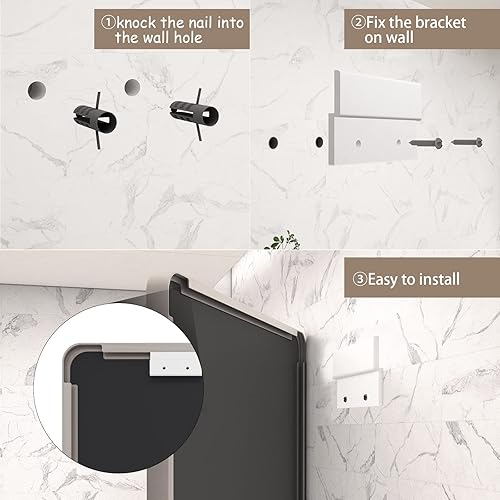 Miniatura 6 de VANLIO Espejo de baño plateado cepillado de 48 x 32 pulgadas, espejo de tocador grande con marco de metal, espejo de pared rectangular de esquina