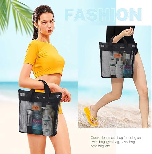 Miniatura 5 de KPX Bolsa de malla para ducha, bolsa de ducha de malla, bolsa de baño de secado rápido, organizador de baño colgante para dormitorio universitario,