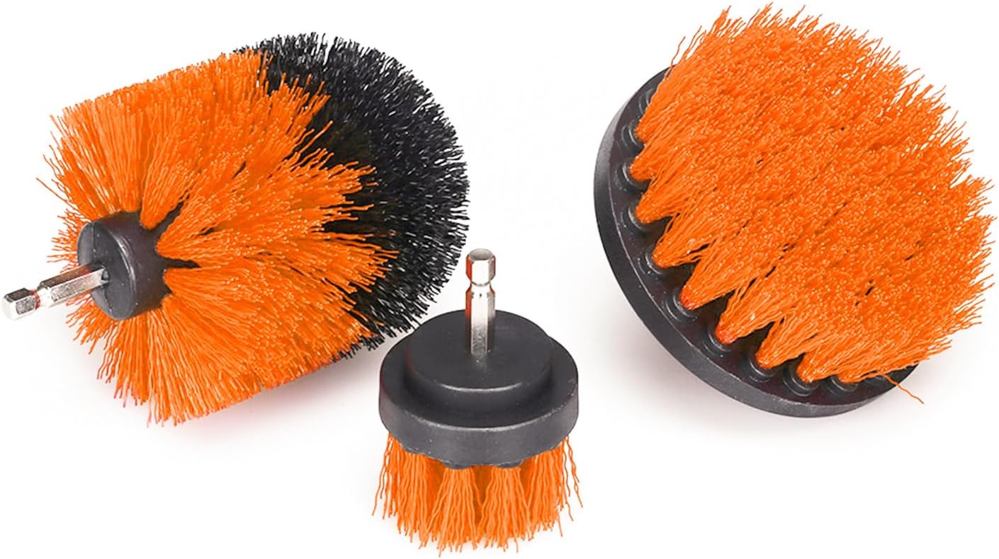 SPTA Nylon Drill Brush Attachment Set –Household Cleaning Brushes for Bathroom Surfaces