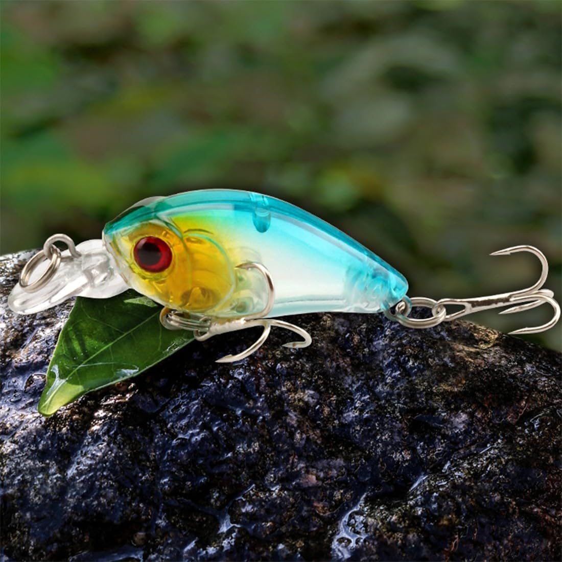 Juego de 8 Cebos Artificiales, Señuelos de Pesca Spinning Mar Flotante 3D,Señuelos Pesca Set, para agua salada, trucha, perca, salmón, simulación falsa